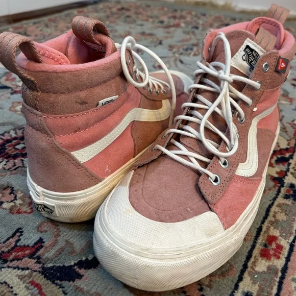 Vans Pink and Cream High-Top Sneakers - Picture 6 of 10